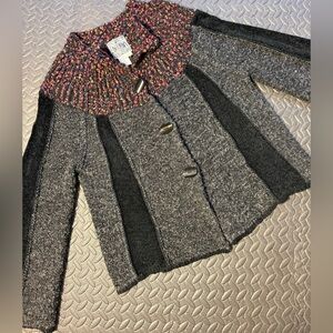 Vintage Curio Artsy Boho Textured Cardigan Sweater Size Large